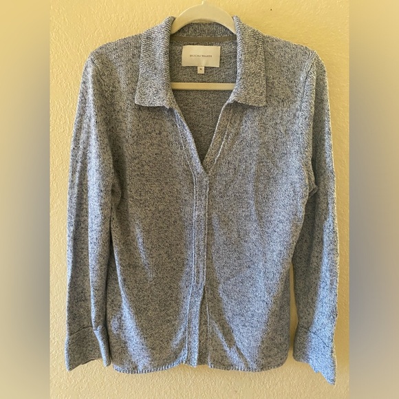 Brochu Walker Revolve Ansel Polo Pullover Linen Cotton Sweater - Picture 1 of 6